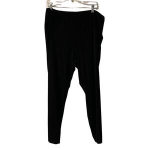 Eileen Fisher Women's Black Velvet Ankle Leggings Plus Size 2X NEW Holiday Party